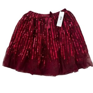 Peek Burgundy Sequin Skater Skirt